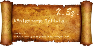 Königsberg Szilvia névjegykártya